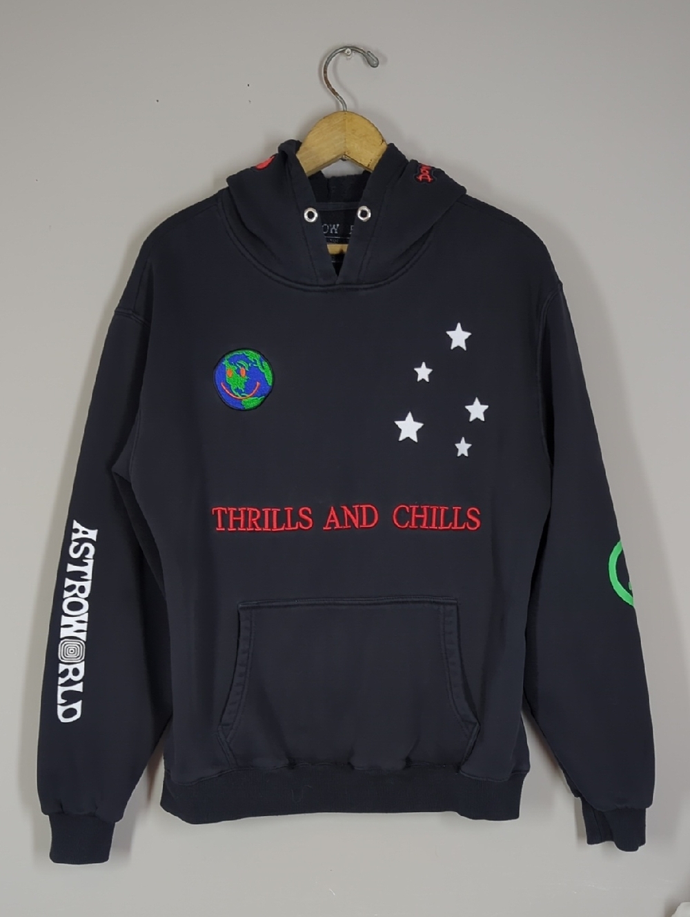 Cactus Jack by Travis Scott Astroworld World Peace Hoodie 'Black' Medium
